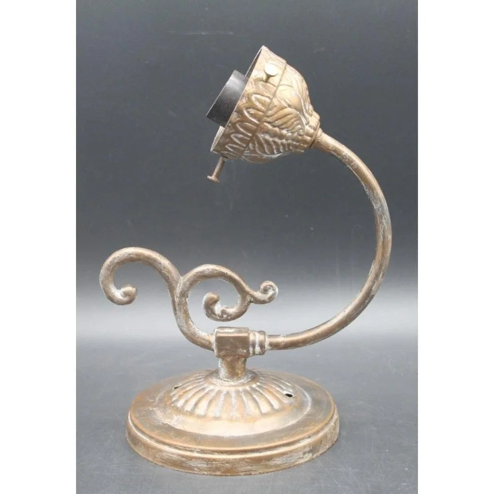 Vintage Wall Sconce Lamp w Ruby Red Frosted Glass Shade Art Deco Style